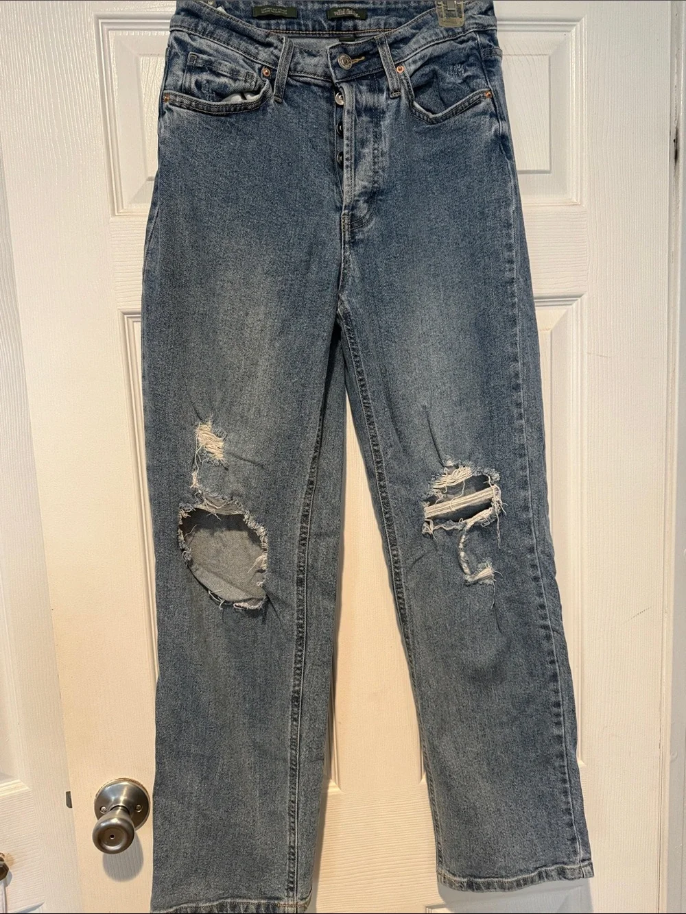 wild fable Straight-Leg Distressed Jeans in Blue